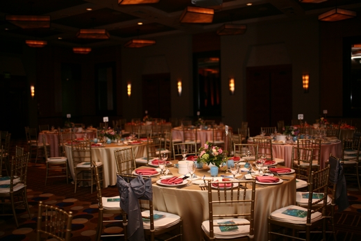 Gold, pink and lilac MS Gala tables