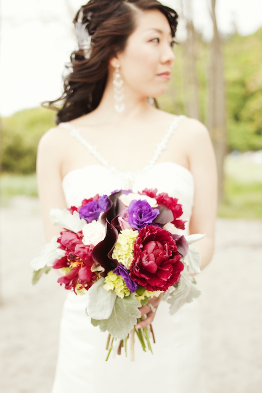 jewel toned peony bouquet