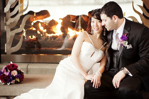 bride and groom at Edgewater Seattle