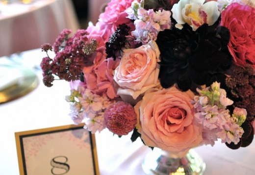 pink vintage centerpiece