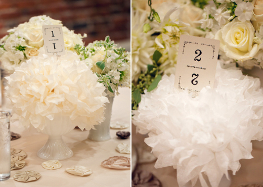 white tissue flowers