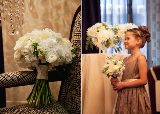 white and green bridal bouquets