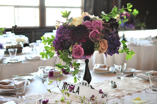 tall pedestal centerpiece jewel tones