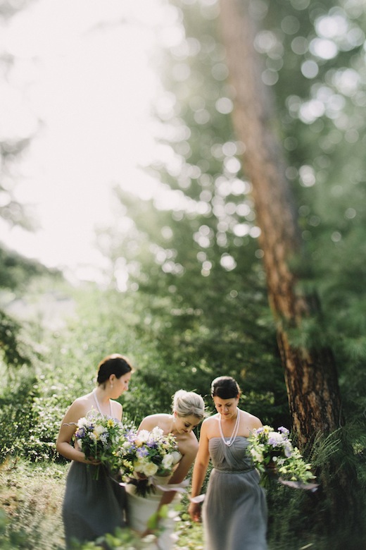 chantal andrea, purple and yellow bridesmaids, design sponge